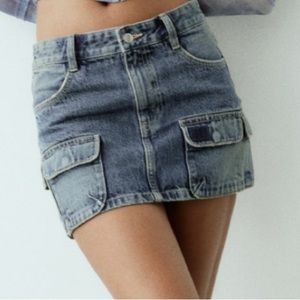 DENIM TRF CARGO SKIRT